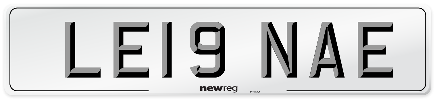 LE19 NAE Number Plate from New Reg